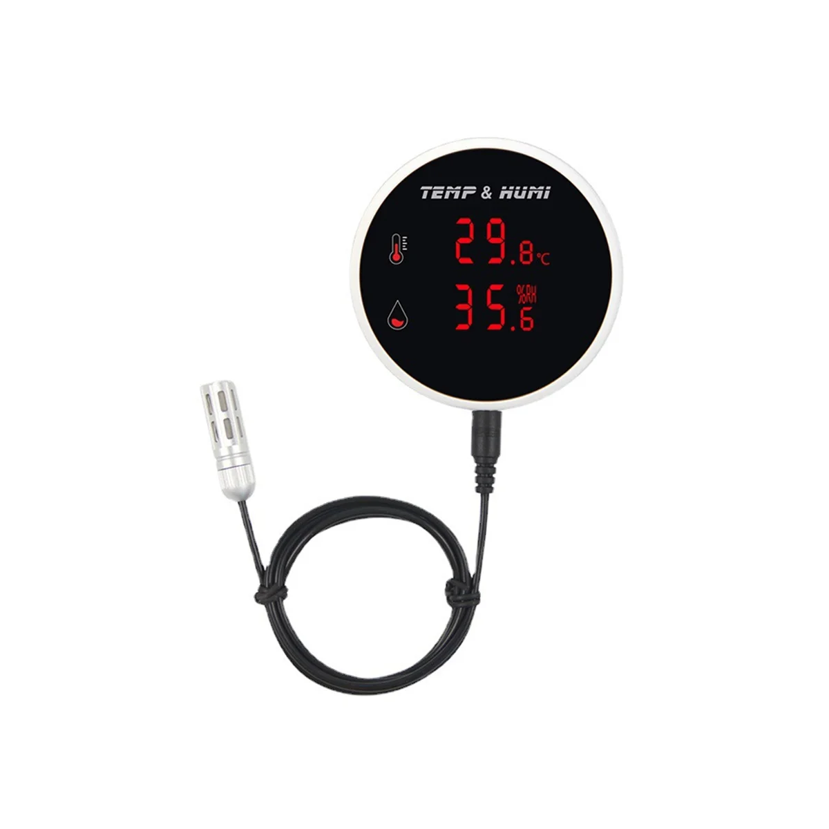 Tuya WiFi Temperature and Humidity Sensor External Probe LCD Display Thermometer Hygrometer Remote Monitor Alarm US Plug