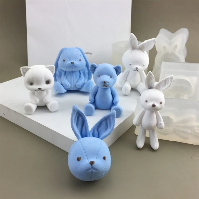 Bear Rabbit Cats Shaped Silicone Mold for DIY Handmade Ornaments Mould Handicrafts Making Tool Baking Mold Dropshipping