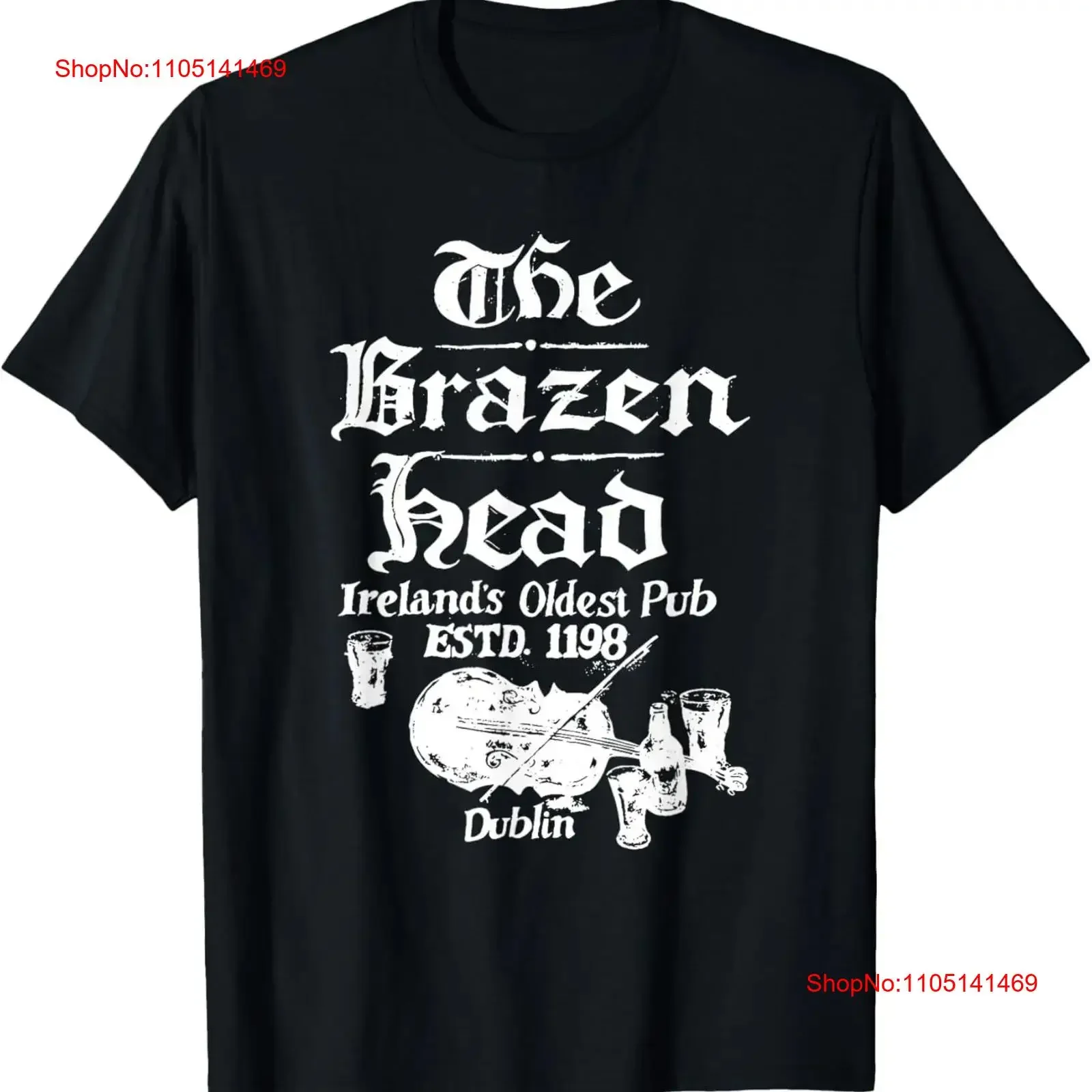 تي شيرت The Brazen head أيرلندا أقدم حانة بتصميم مضحك تي شيرت عتيق مغسول ومسامي ومريح وعصري أنيق وناعم #1