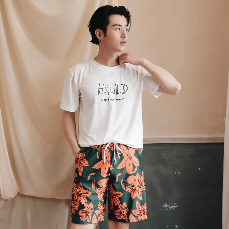 Bloemenprint Bikini Dames T-stuk Badpak Afslankende Buik Cover-up Paar Set Strand Thermisch Vaion Zwempak