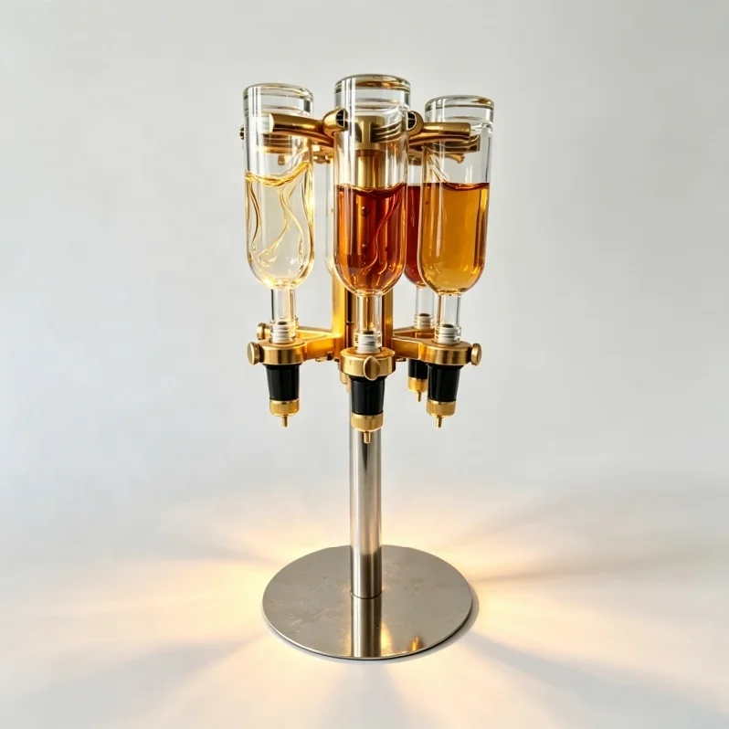 Efficient 6 Pump Fragrance Refill Display Stand with 360 Degree Rotation for Busy Retail Environments and Bars