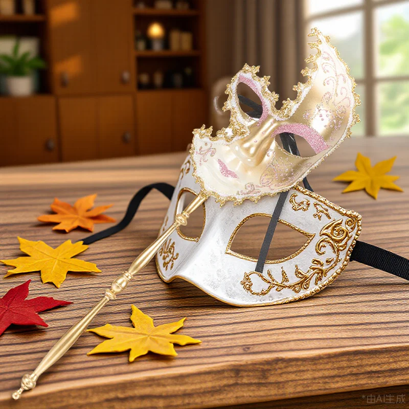 

Half Face Mask Sticks Blue Plastic Masquerade Masks Durable Halloween Birthday Party Carnival Cosplay Stage Decor Accessories