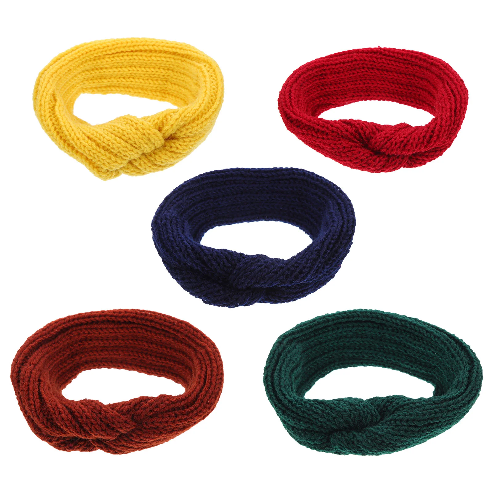 5 Pcs Autumn And Winter Knitted Cross Hair Tie Miss Girls Accessories Yarn Fashion Headbands Handmade