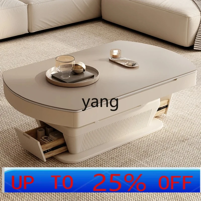 

LH coffee table dining table integrated dual-purpose living room household small apartment square round cream wind