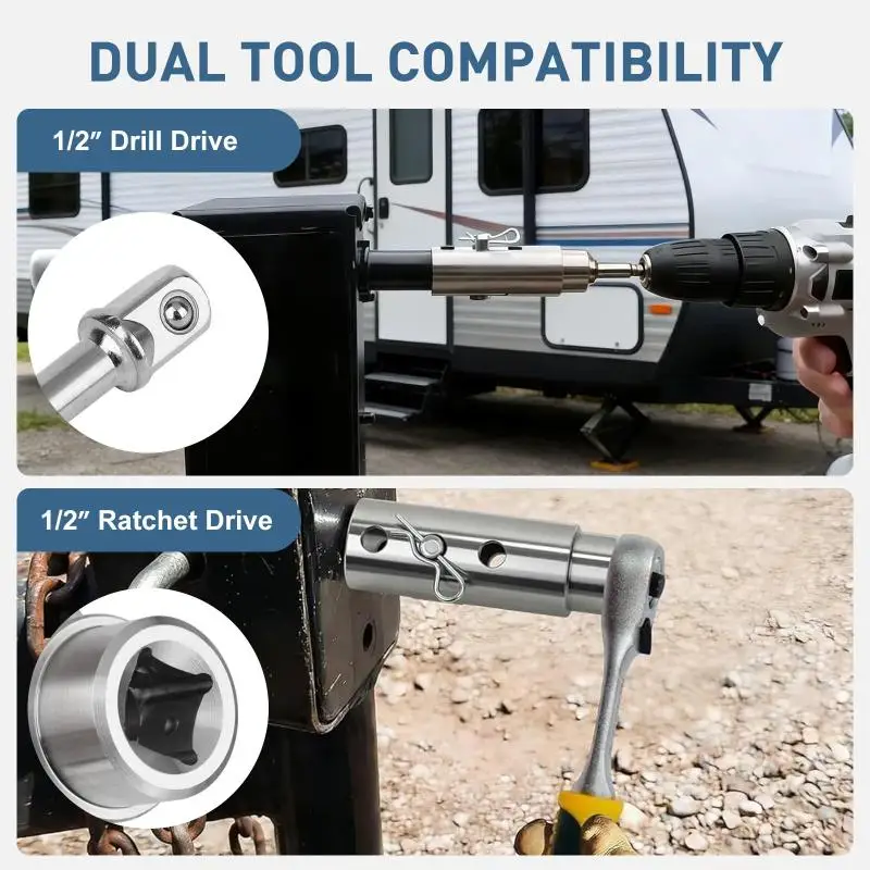 Trailer Jack Drill Adapter Kit Time Saver Labor Saving 1
