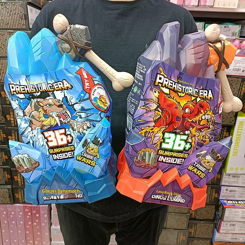 Lava Dinosaur Prehistoric Era Tribe Wars Blind Box 36+ Surprises Inside Assembly Dinosaur Figures Kids Surprise Egg Toy