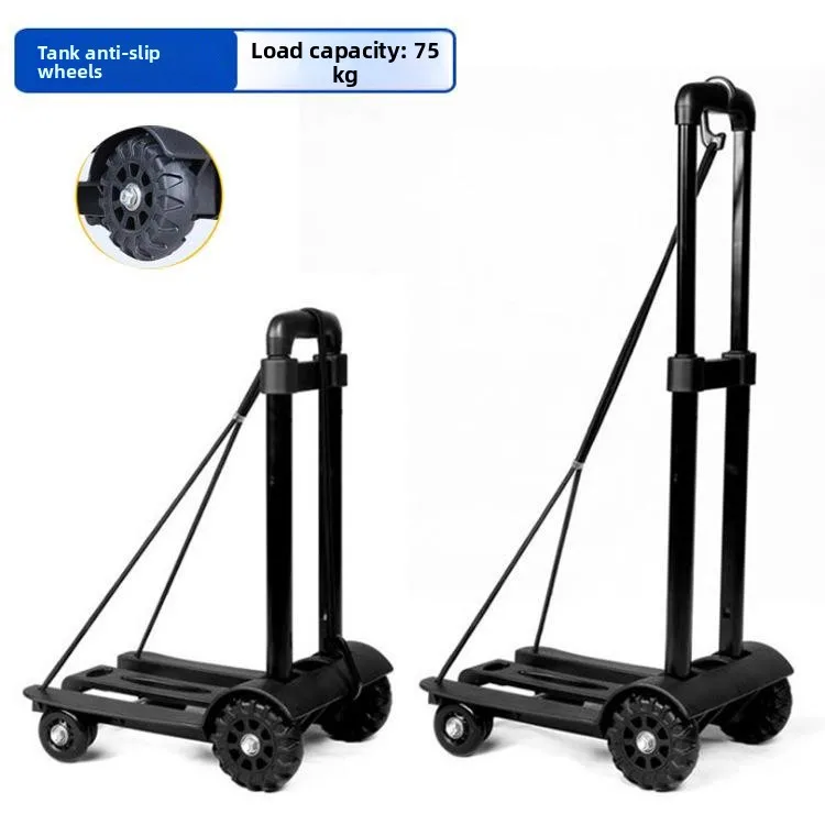 portable-four-wheel-hand-pulled-hand-pushed-shopping-cart-tank-wheel-luggage-cart-hand-truck-shopping-cart-with-75kg-load-cap