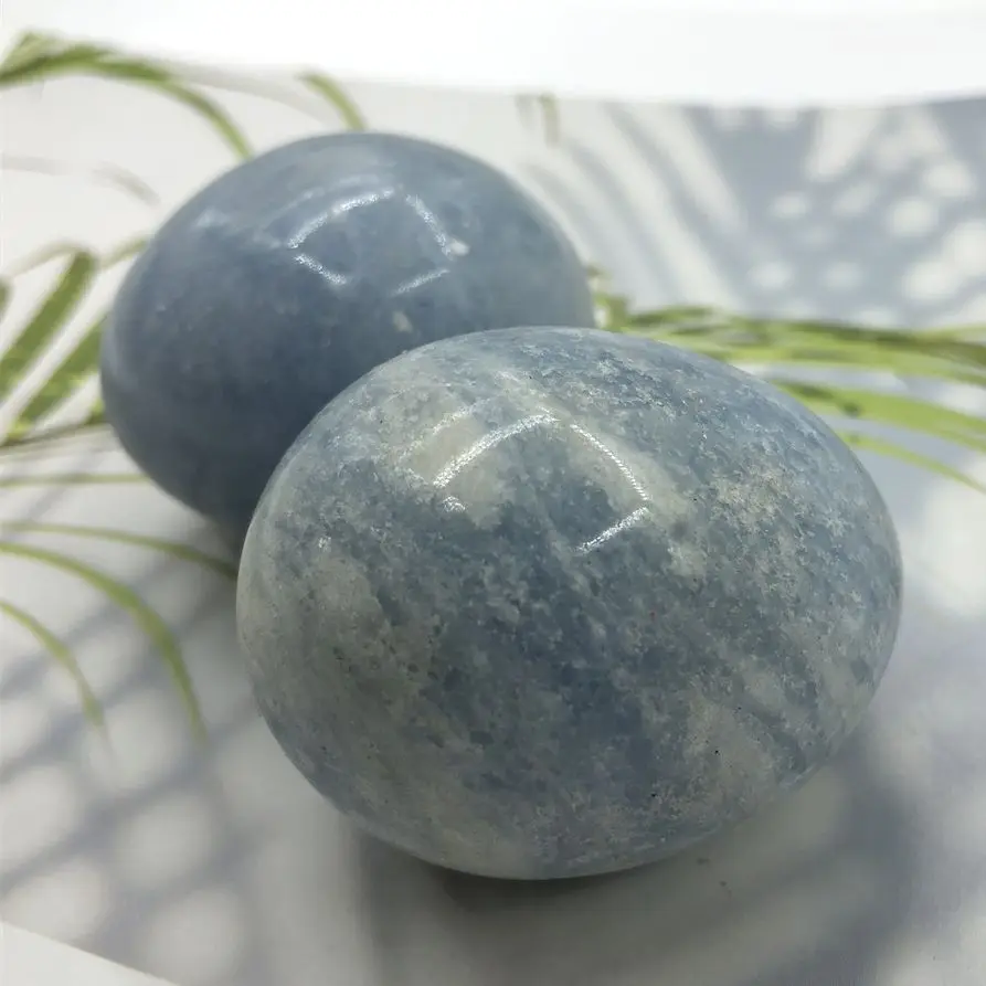 Natural Blue Celestine Egg Polished Stone Egg Crystal Healing Reiki Crystal SPHERE Wichcraft  Metaphysical Powerful Meditation