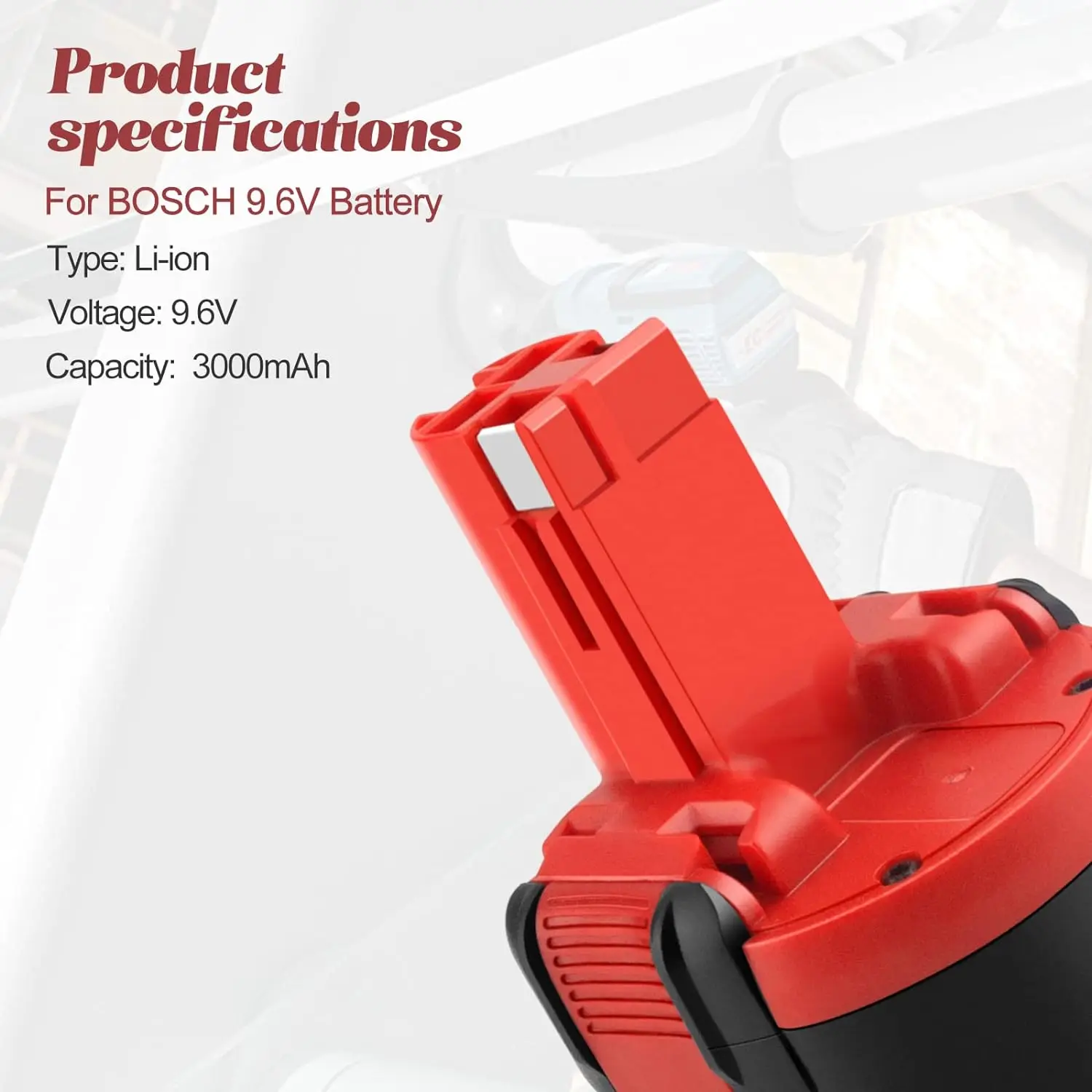 3000mAh Ni-Mh 9.6V BAT048 Ricambio Batteria per 9.6V Batteria BAT0408 BAT049 BAT100  per Strumenti 9.6V PSR Batteria