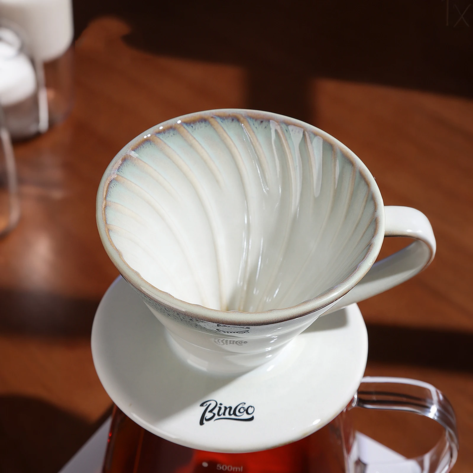 450ml Pour Over Coffee Maker&Dripper, Style Cone Filter + 450ml Ceramic Coffee Server, Manual Coffee Brewer Set