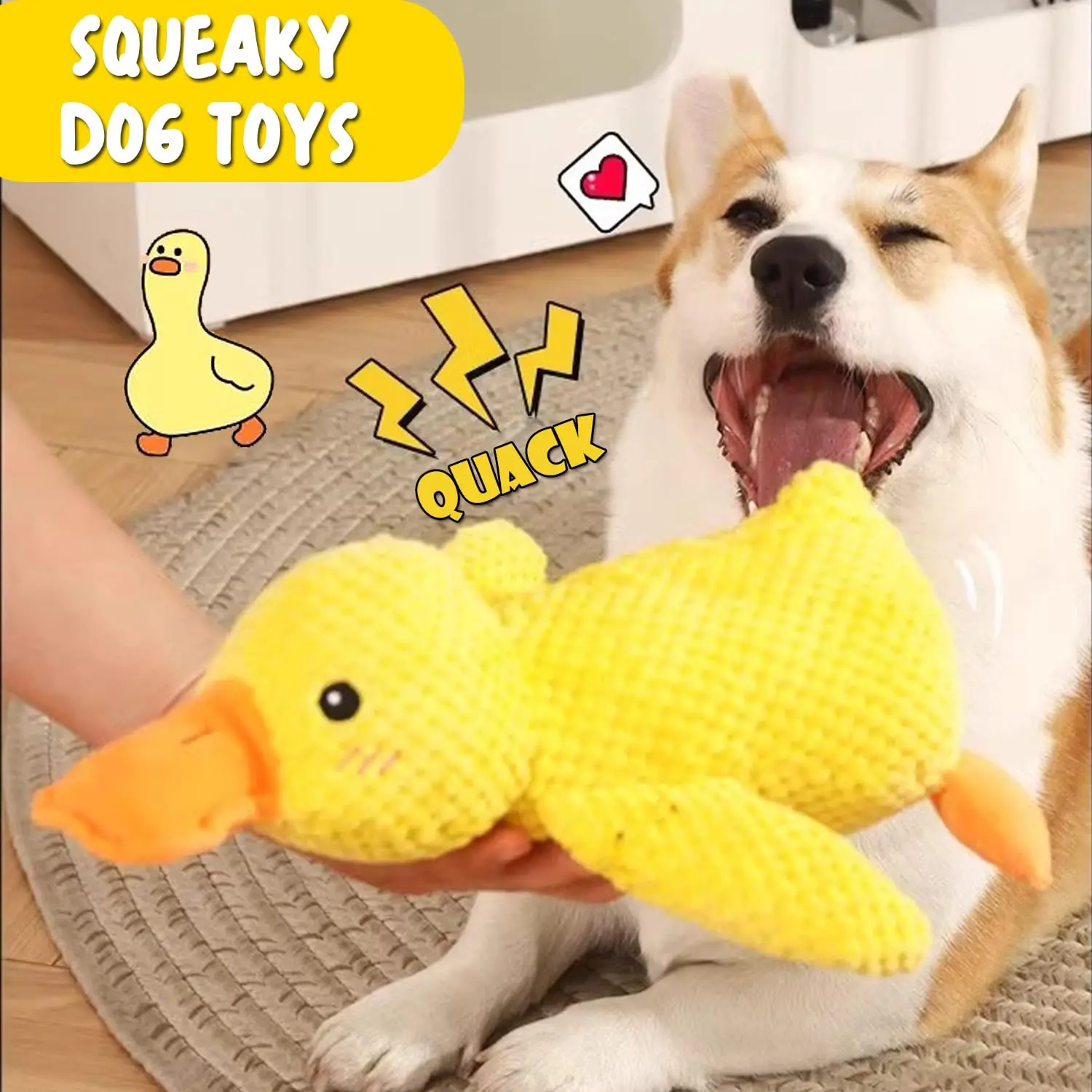 Plush Dog Toy,Duck Squeaky Dog Toys,Soft Puppy Toy for Small to Large Dogs,Relieve boredom and Sleep Companion,Dog Accessories - Image 3