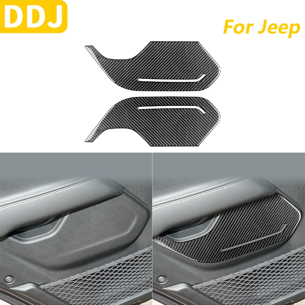 

For Jeep Wrangler JL 2018-2023 Gladiator 2020-2023 Carbon Fiber Rear Door Panel Cover Trim Car Accessories Decoration Sticker
