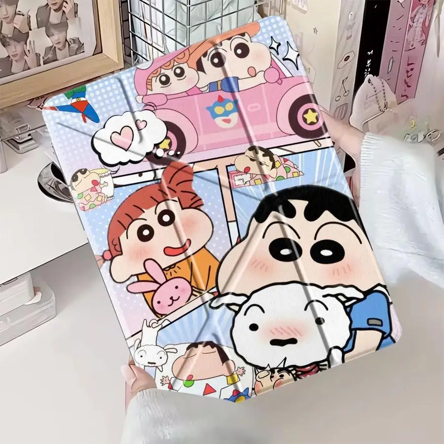 

Tablet Case For iPad Mini 6 7 Pro 2025 Pro 11th 10th 9th 8th 7th 12.9inch Air 4 5 M3 M2 1 2 M4 11inch Holder Cover Cute Crayon