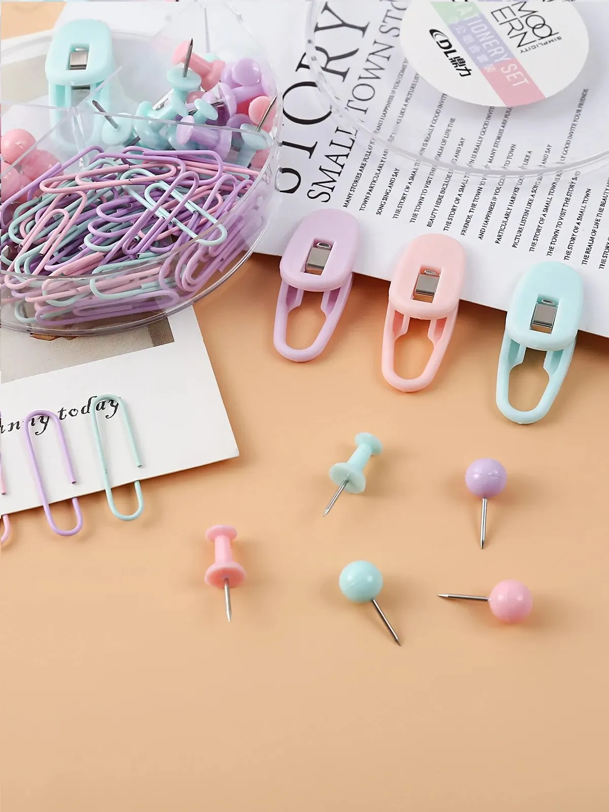 1 Set of Multifunctional Paper Clip Long Tail Clip I-shaped Nail Dovetail Clip Paper Clip H-shaped Nail Combination Set Office