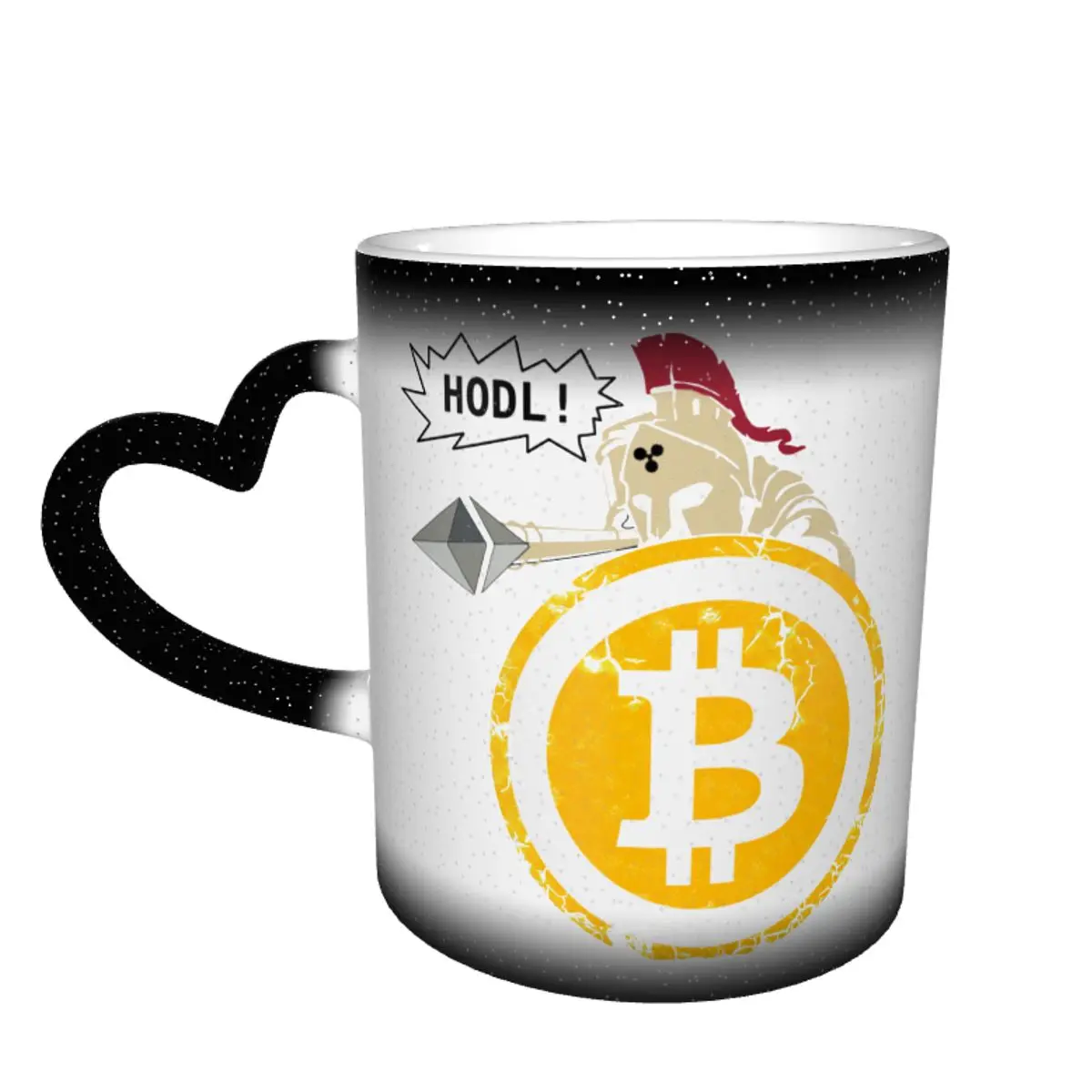 Bitcoin HODL Your Cryptos Mug Virtual currency	 Creative Colored Mug Ceramic Latte The Changes Color Cups