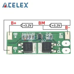 BMS 2S 6.4V 10A Lifepo4 Battery Protection Board Charging PCB PCM Short Circuit Delay Self Recovery For LED Light/Power Bank