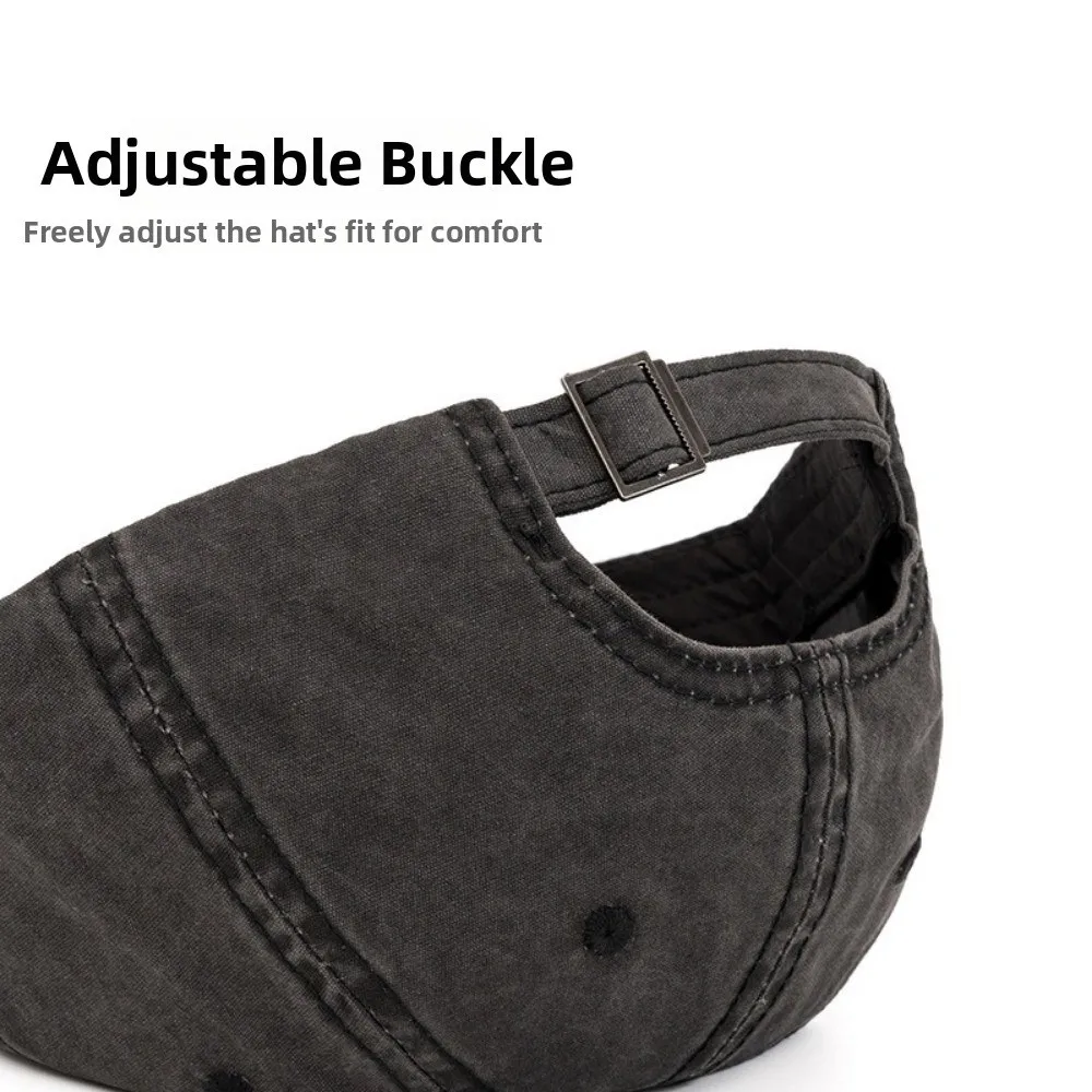 

Vintage Washed Cotton Baseball Cap Four Seasons Adjustable Sports Cap Solid Color Trucker Style Dad Hat Men Women