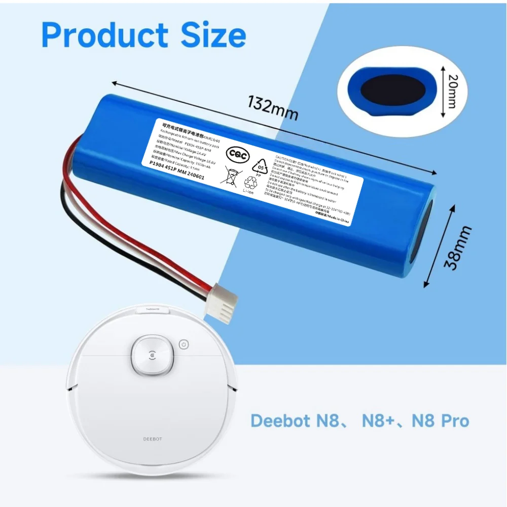 

14.4V 3500mAh Rechargeable Battery for Ecovacs Deebot DJ35 DJ36 DN55 DN520 DK35 DK36 DK520 Ozmo DK3G DN52 Robot Vacuum Cleaner