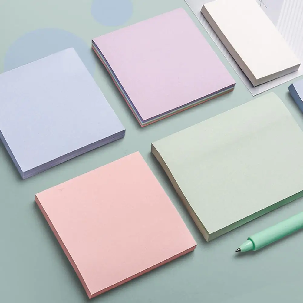 Self-stick Notes Durable Self-stick Notes Solid Color Self-stick Notes Square Rectangle Adhesive Memo Pads Super for Office