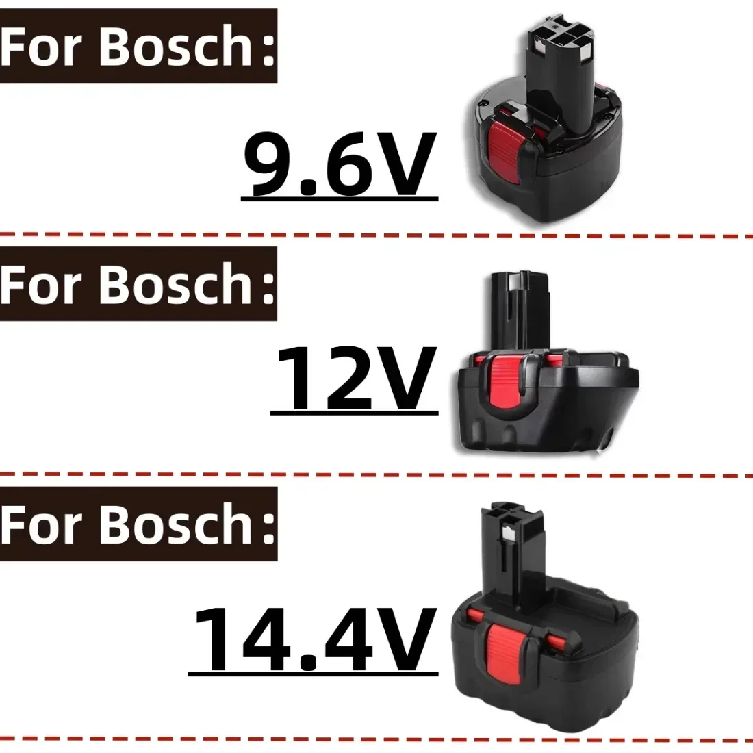 For Bosch 9.6V 12V 14.4V power tool batteries BAT038 BAT040 BAT140 BAT043 D70745 PSR 12 BAT048 BH984 BAT048 3.0Ah 4.0Ah