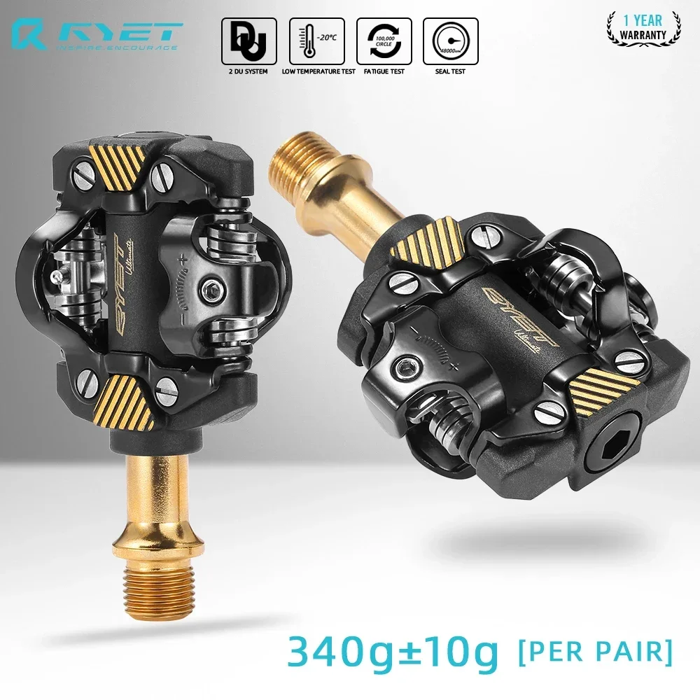 AliExpress Lexon RYET Bicycle Pedal SPD Clipless Mountain Bike Pedals MTB Pedal Dual Platform MTB Clipless Pedal Bike Parts Golden Black
