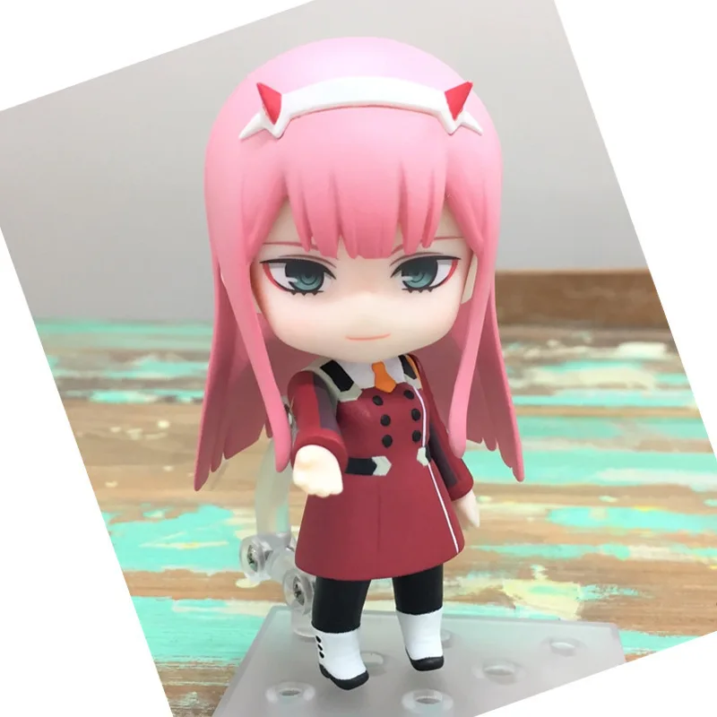 10CM Amine Figure Darling in the FRANXX Q Version Uniform Combat Uniform Dolls Toy Gift Collect Boxed Ornaments PVC Material