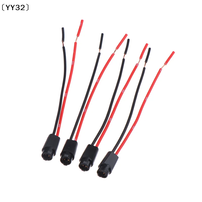 5Pcs T5 LED Bulb Holder Socket For 1.2W W3W Width Instrument Light Socket LED T5 Light Bulb Plug Extension Cables Harness〔YY32〕