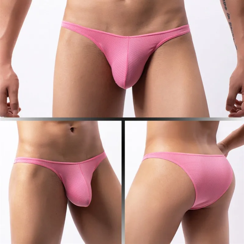 8PCS Sexy Men Briefs Summer Breathable Underwear U Convex Thin Low Waist Men's Underwear Briefs Slip Underpants