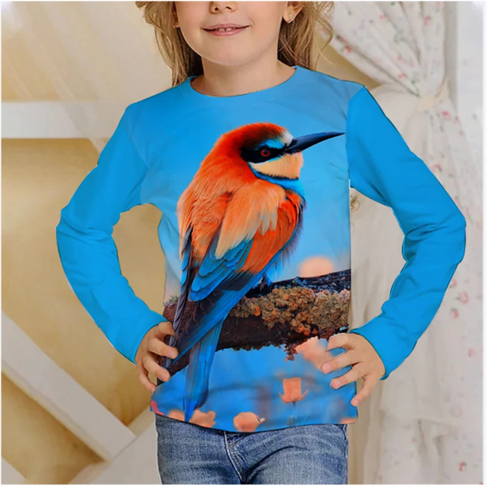 

Kids Clothes Girl T-Shirt Long Sleeve 3D Print Cute Animals Children Autumn Clothes Fashion Casual Cartoons Round Neck Tee Tops