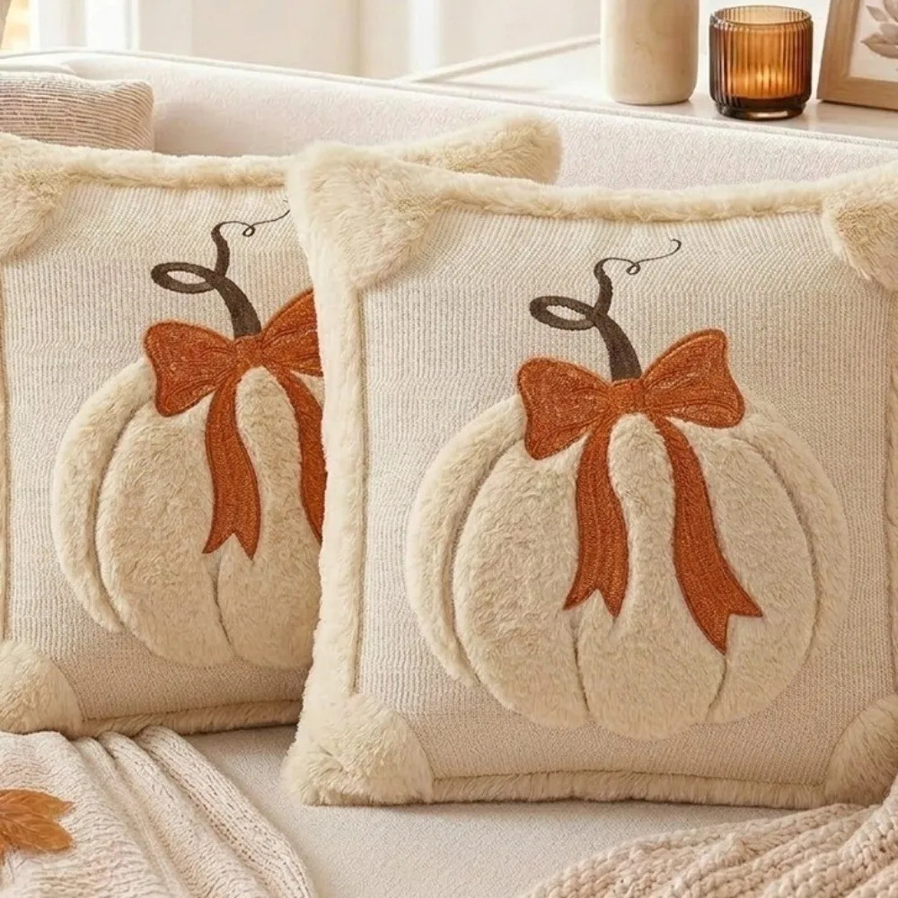 Comfortable Halloween Pumpkin Pillow Cover Wear Resistant Soft Texture Pumpkin Cushion Skin-friendly Pillowslip Home Decor