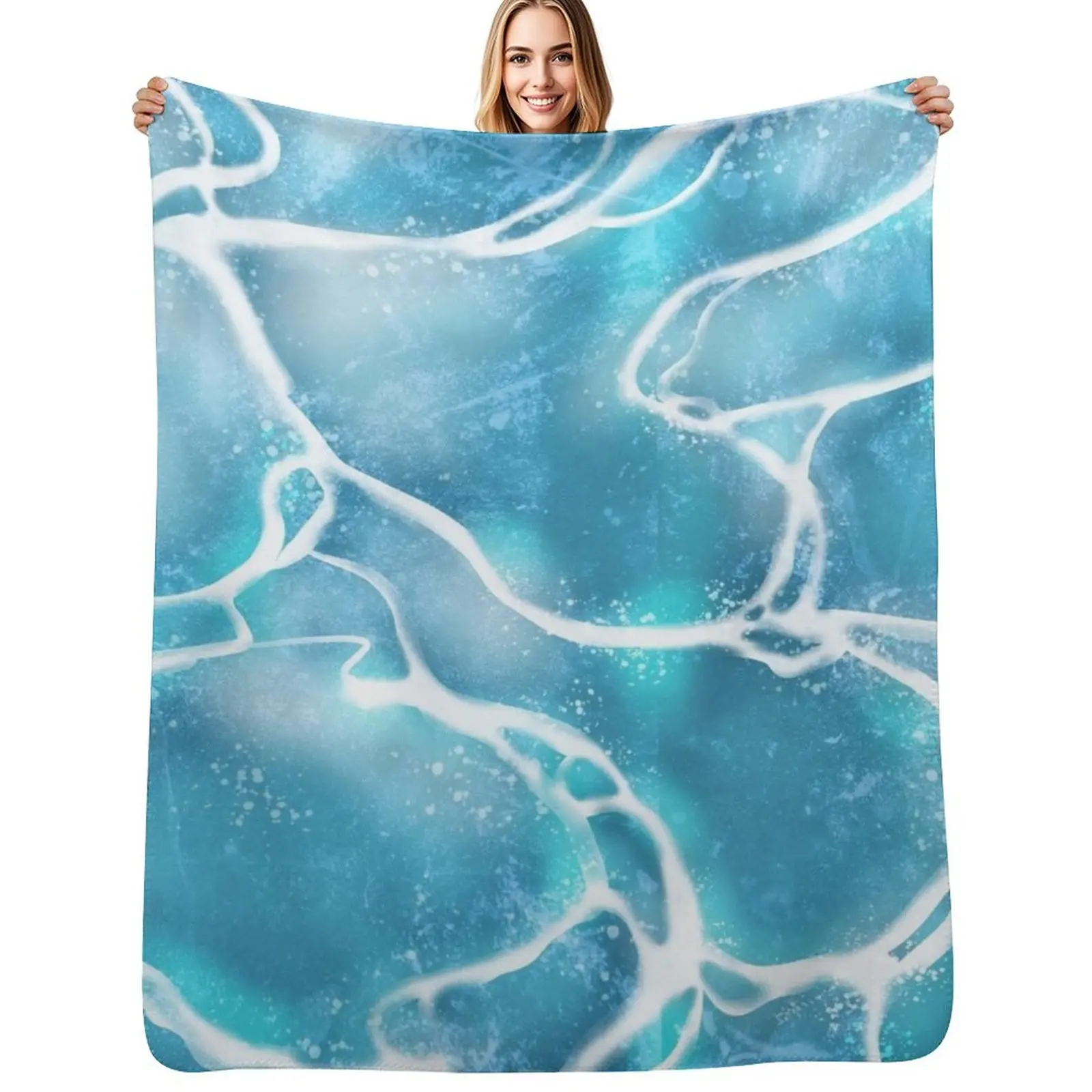 

Deep Blue Sea Throw Blanket Soft Cozy Blanket for Pet Kids Adults