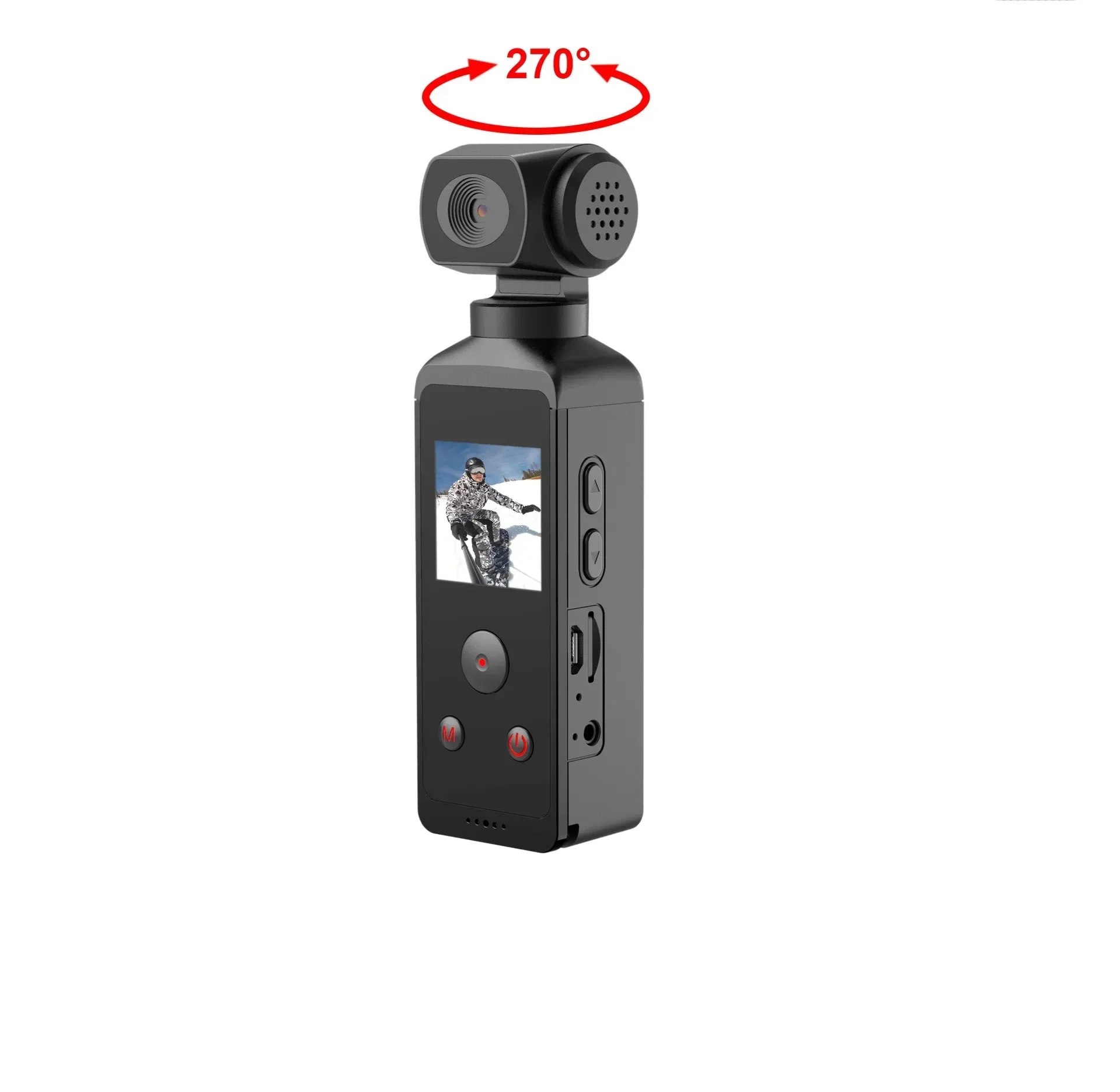 270° Rotatable 4K Ultra HD Pocket Action Camera Vlog Wifi Mini Sports Cam Waterproof Case Helmet Travel Bicycle Driver Recorder