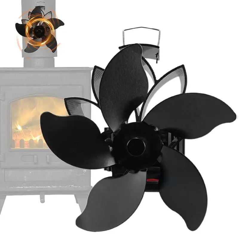 Heat Powered Fireplace Fan Log Wood Burner Eco-fan Quiet 5 Blade Mini Heater Stove Fan Home Winter Warm Heat Distribution