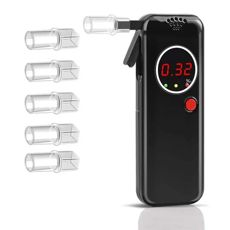 AD-6000NS Portable Tester Breathalyzer With 6 Mouthpieces High-Accuracy For Personal Use Before You Each Driving-M54K