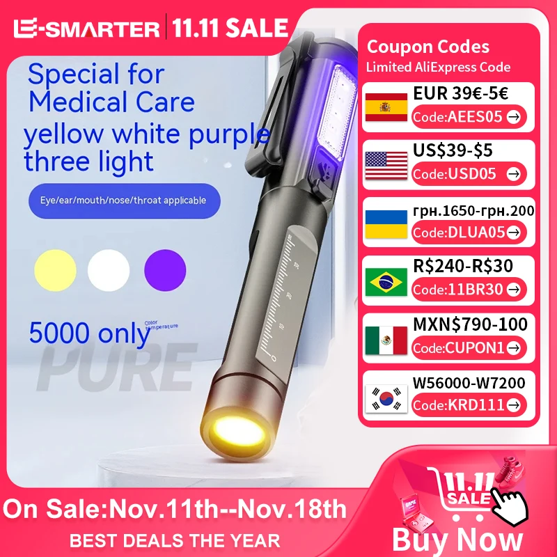 Professional Medical Pen Light Handy Rechargeable LED Flashlight First Aid Medical  Doctor Nurse Portable Diagnosis Penlights