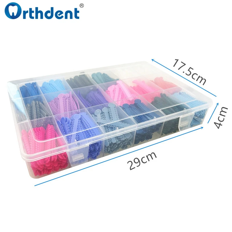 18Colors/Box Orthdent Dental Elastic Ligature Ties Colorful Band Elastomeric For Brackets Braces Dentistry Orthodontic Treatment