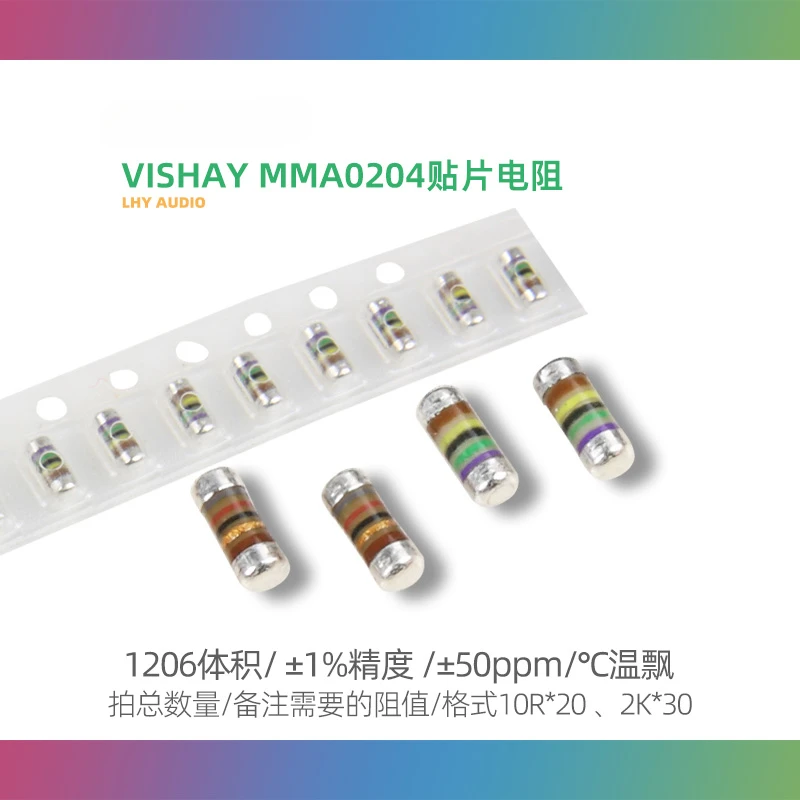 MMA0204 wafer, chip resistor, cylindrical 1206 volume 1% 50PPM full range