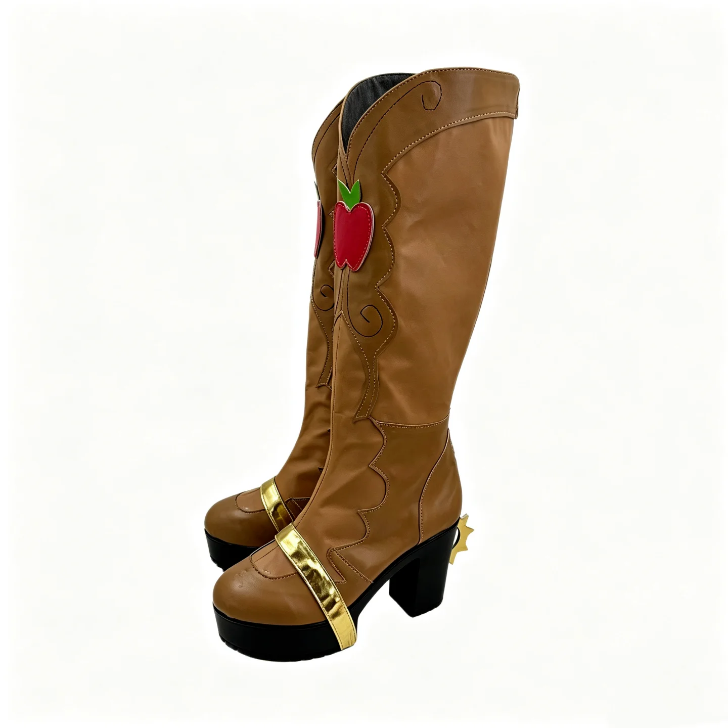 Applejack Cosplay Shoes Anime Cosplay high heels boots Halloween Party PU Leather Shoes Custom Made