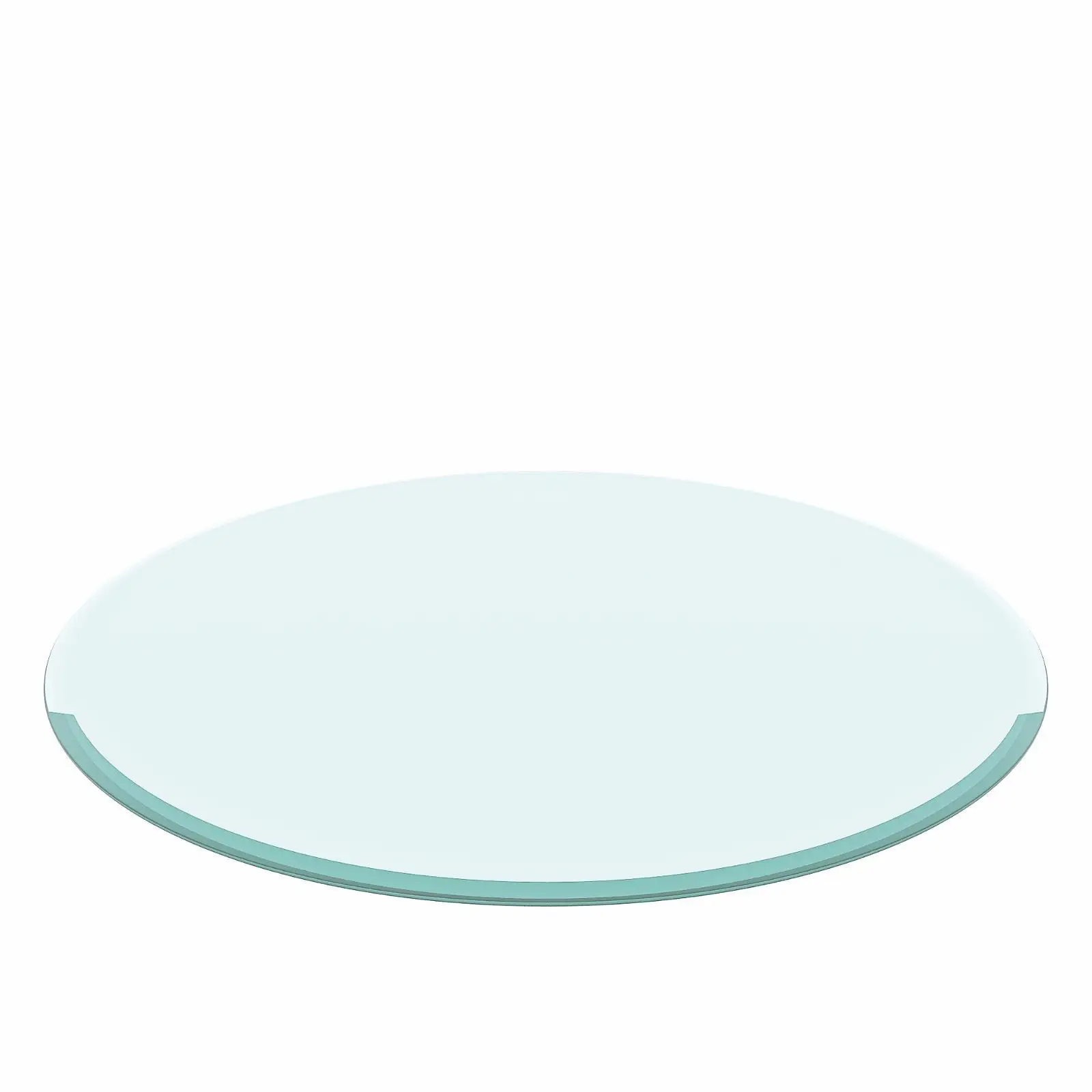 سطح طاولة من الزجاج المقسى المستدير مقاس 32 بوصة من الزجاج الشفاف مقاس 2/5 بوصة مشطوف سميك