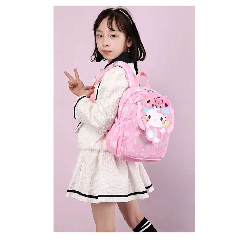 Sanrio-mochila escolar de Hello Kitty para estudiantes, perro colgante de Jade, bonita mochila ligera de dibujos animados para niños, gran capacidad, Clow M