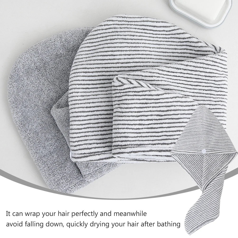 

2Pcs Hair Drying Cap Soft Bath Towel Quick Absorption Polyester Shower Make Up Fast Dry Fiber Hood Spa Gym Travel