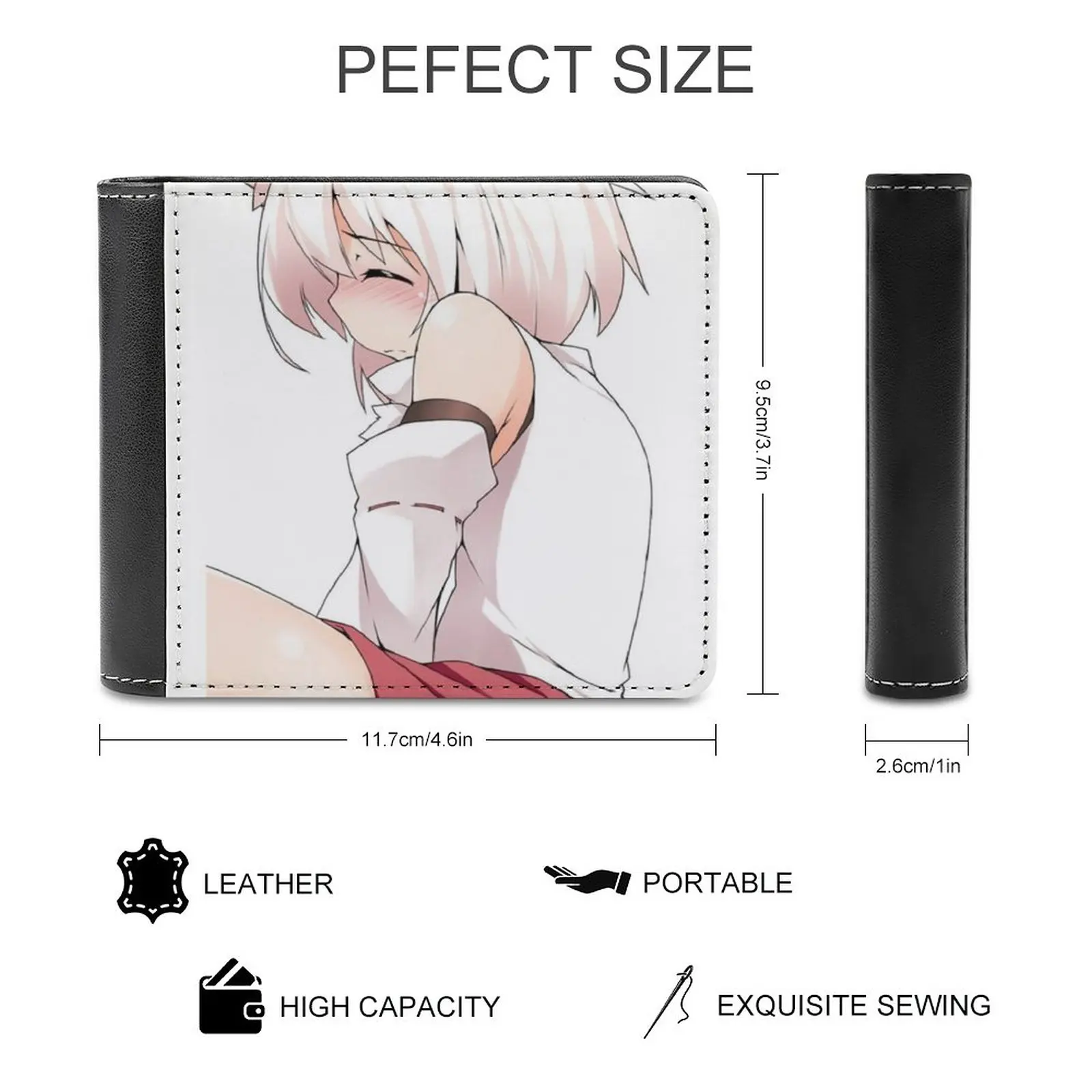 Momiji Inubashiri Soft Men Wallets New Purse Credit Card Holders For Male Purses Men Wallet Neko Girl Touhou Anime Hentai Manga