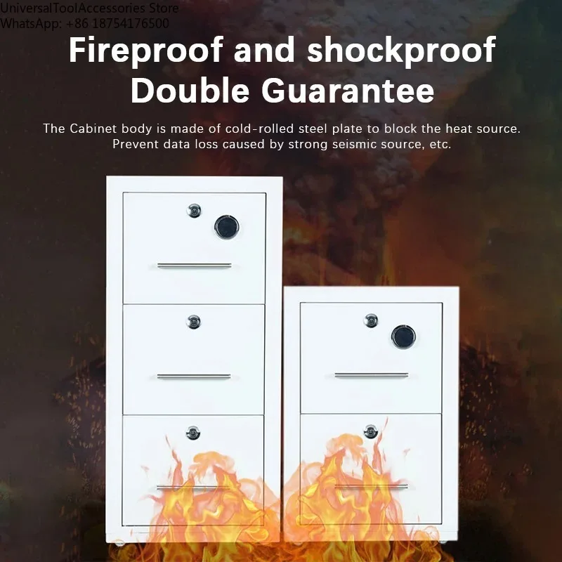 

Fireproof Steel Storage File Cabinet - 4 Drawer Metal Office Furniture Resistant to Fire for Document Protection
