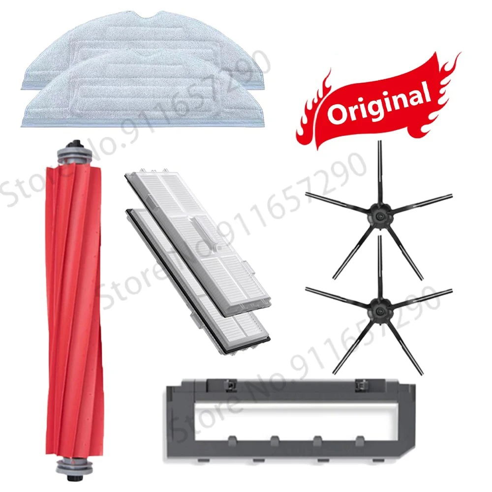 Original Roborock S7 S75 S7 Plus Palettenteile Mopp Weiß/Schwarz Seitenbürste Hauptbürste/Rollenbürste Filter Wassertank Zubehör