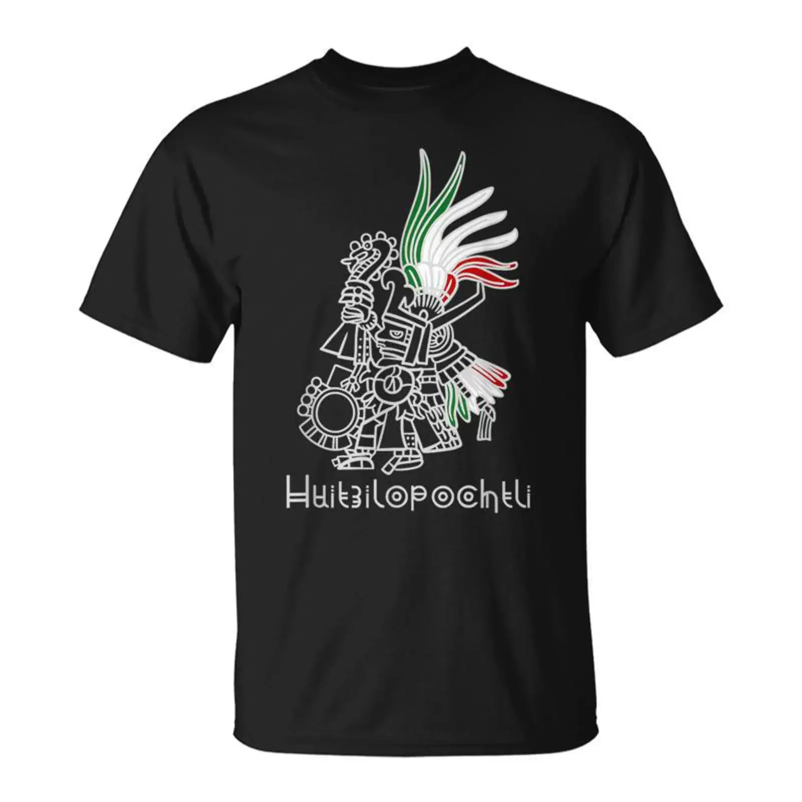 Aztec Maya Inca Mexican God Huitzilopochtli T Shirt Monsterry vintage Washed fashion Versatile graphic Soft Slightly