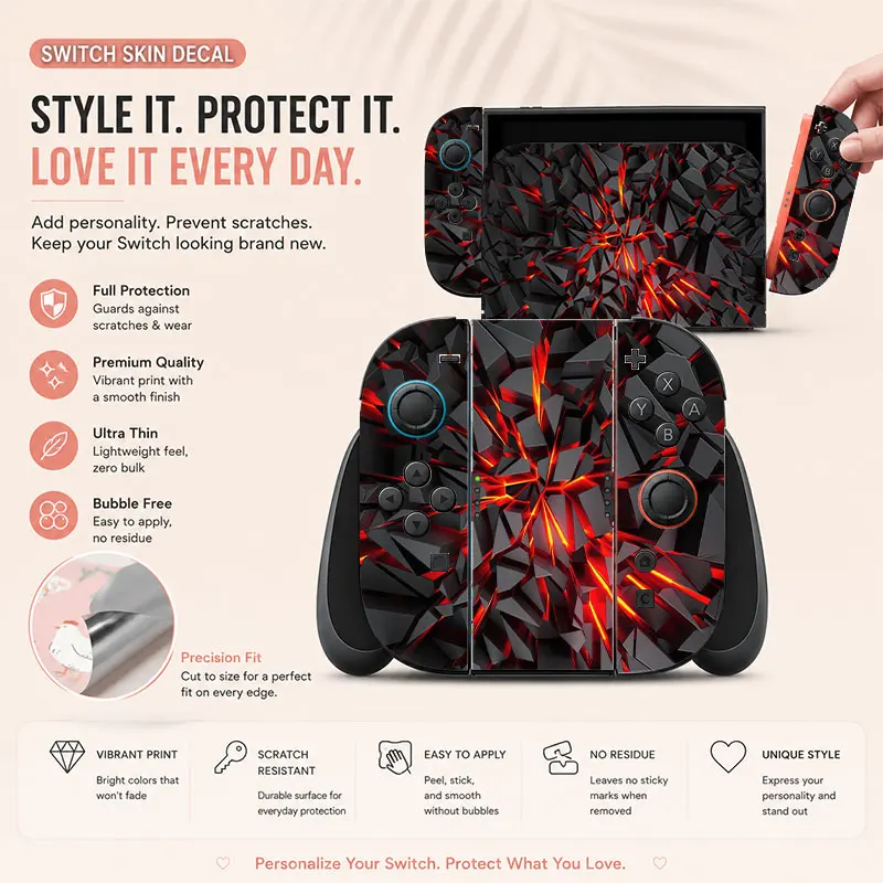 Creative pattern SWITCH game console protective film, with natural touch and comfortable feel, featuring personalized designs