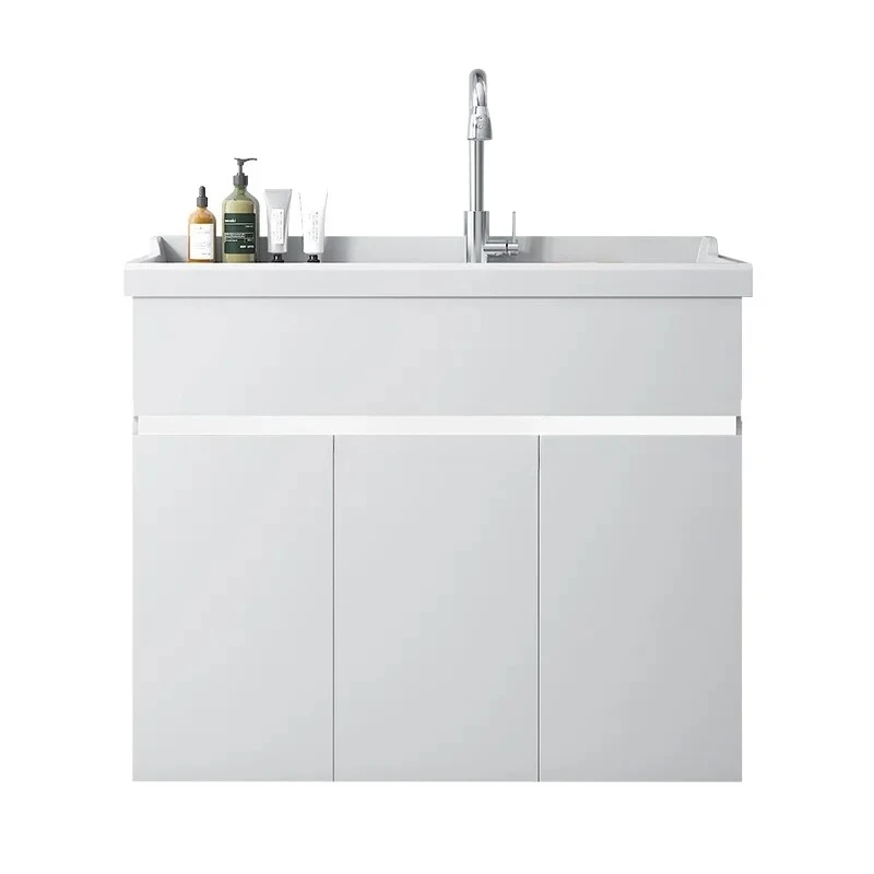 

Бассейн для белья на балконе из нержавеющей стали, интегрированный с натирающей доской, бытовая маленькая квартира, кварцевый камень