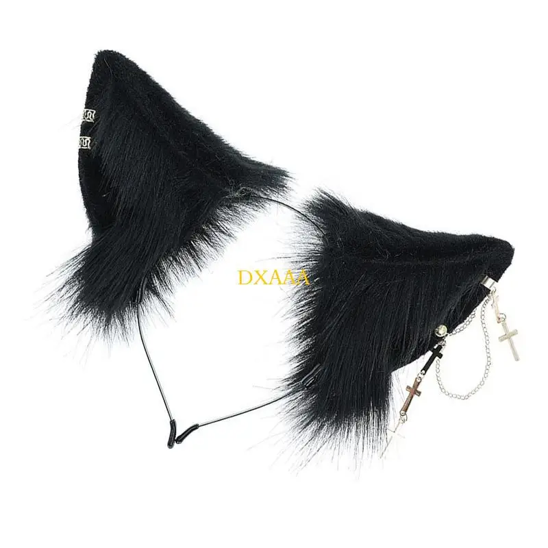 

DXAA Exquisite Hair Band for Cat Ears Artificial Plush Girl Hair Accessories for Family Gathering Makeup Party Photogr