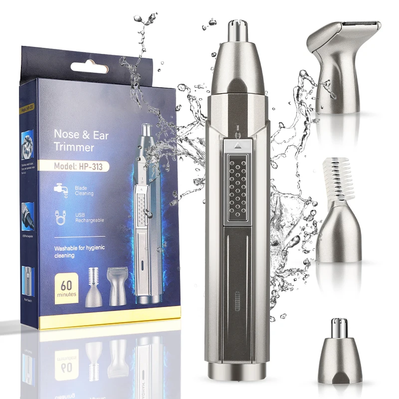 New 3 In 1 Rechargeable Beauty Kit Electric Beard Nose Hair Clipper for Men USB Charging Portable Nose Ear Eyebrow Trimmer