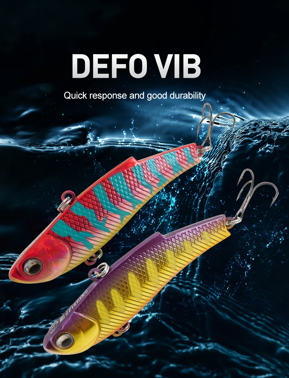 ESFISHING Vibrations-Wobbler Hartköder DEFO VIB 70mm 90mm Sinkender ICSA Kunstköder für Hecht Barsch Forelle – Detail 3